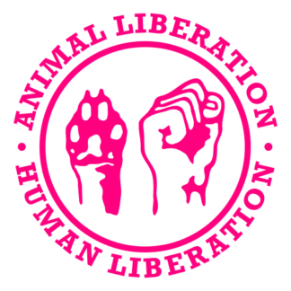 Human Liberation Animal Liberation Decal (Hot Pink)